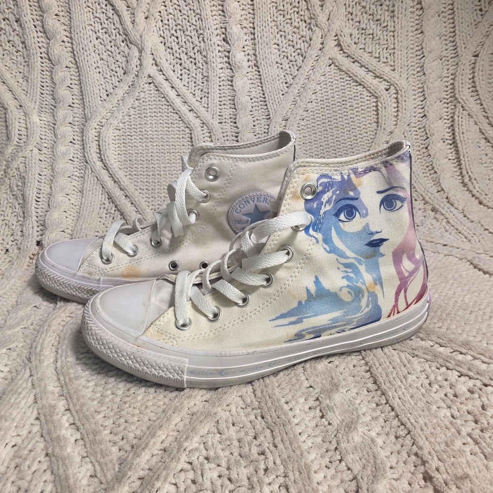 Converse Chuck Taylor All Star Disney Frozen Elsa High Top White Women 7 Good